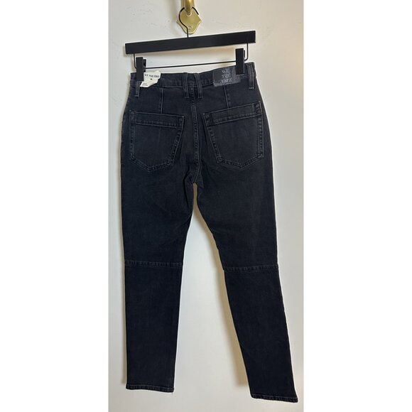 FREE PEOPLE Beacon Mid-Rise Slim Crop Jeans in Black Quartz Size US 25 - Picture 6 of 11